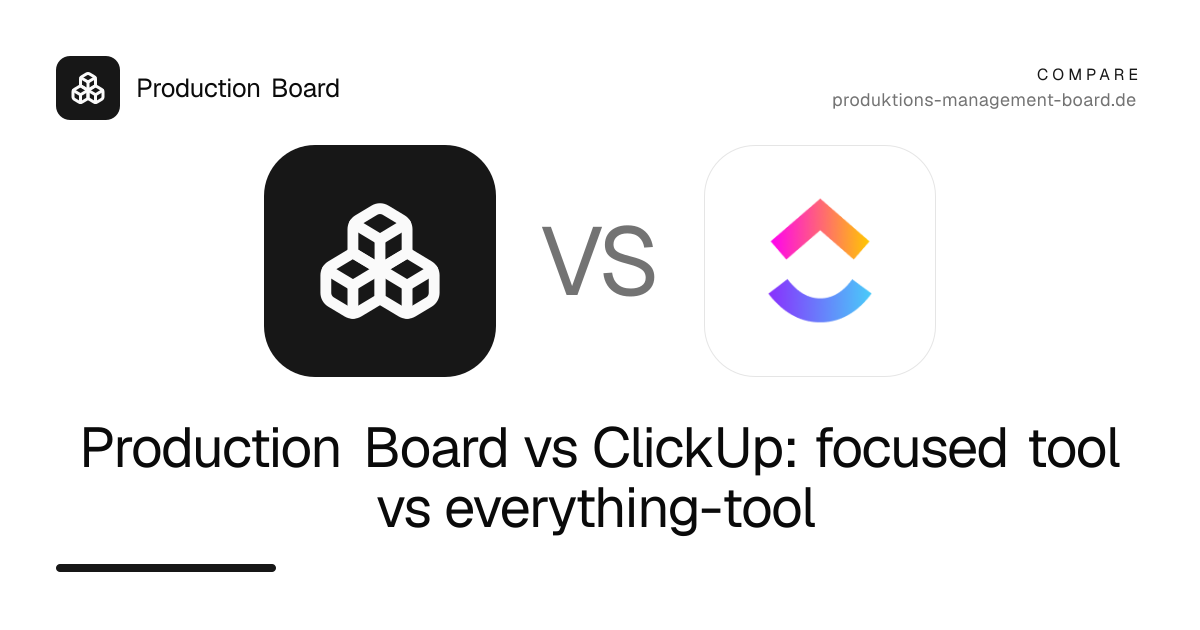 Production Board vs ClickUp: focused tool vs everything-tool